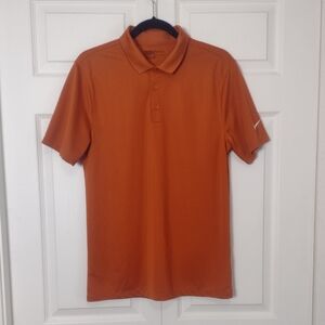 Nike Golf Dri-Fit Standard Fit Orange Short Sleeve Polo Sports Shirt Men's Small